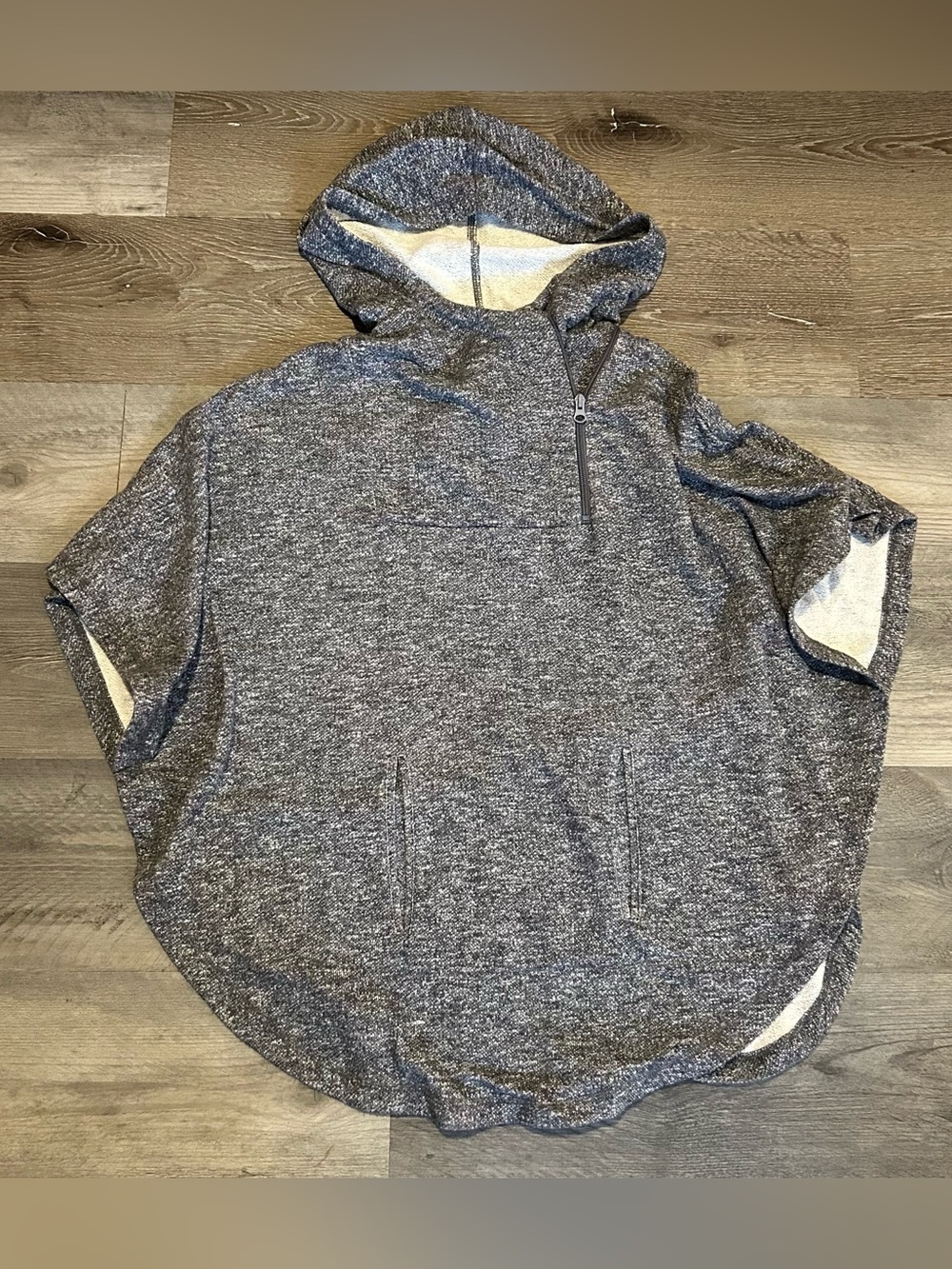 Small / Medium Simply Noelle Gray Hooded Poncho